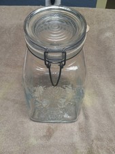 Granny s Products Wire Glass Jar 2 QUART Canister Peace Plenty - Italy 1968