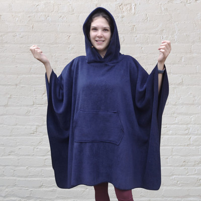 Marineblaue Fleecedecke mit Kapuze Scout Guide Camp Decke Poncho