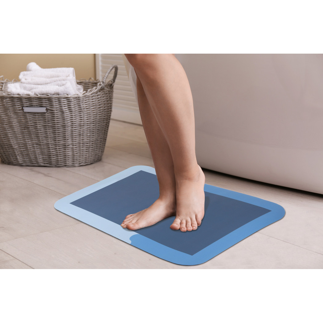 Natural Stone Diatomite Anti-Slip Bath Mat 60 X 40Cm - Size: 0.5 X 60 X 40Cm - Wilko Blue Avilo - Image 3
