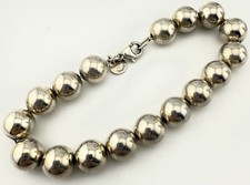 TIFFANY  CO 925 STERLING SILVER BALL BEAD 7 1/2  BRACELET K396C