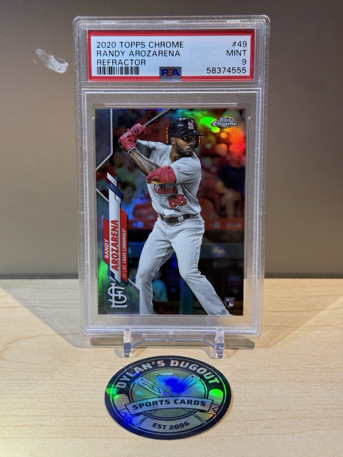 2020 Topps Chrome - Randy Arozarena #49 Refractor (RC) PSA 9