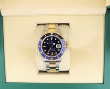 1988 Rolex Submariner Bluesy 16803 Blue Dial TT 18kt Oyster No Papers 40mm