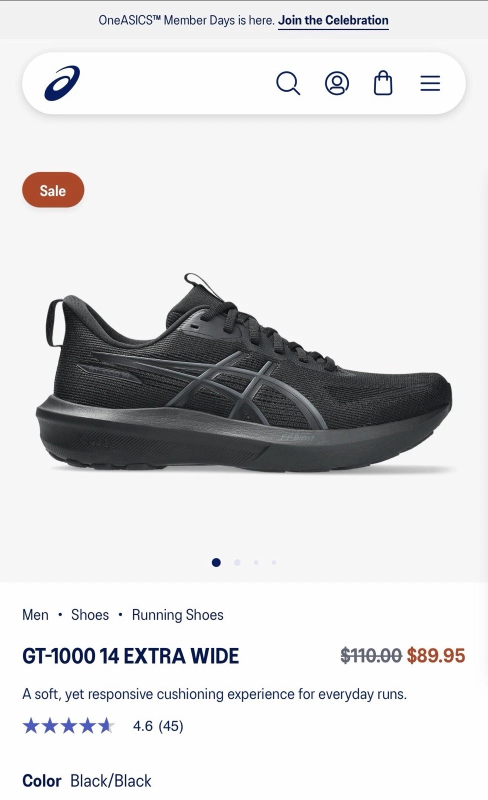 ASICS GT-1000 14 EXTRA WIDE (4E) New