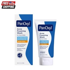 PanOxyl Acne Foaming Wash, 10 Benzoyl Peroxide, For Face Body, 5.5 oz