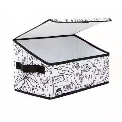 Kid'S White Coloring Cube Storage Bin Coloring with Lids and with 4-Pack of Wash