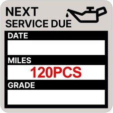 for Oil Change Sticker Static Cling, Clear Stickers 120 Pcs 2  x 2  Next Serv