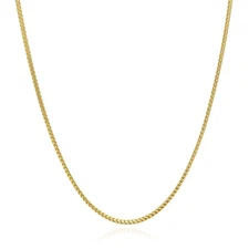 Kids 14K Yellow Gold Over Silver 1.5mm Franco Chain (Solid Links) 16"-20"