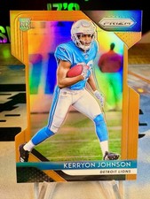 2018 Kerryon Johnson Panini Prizm Die-Cut Orange Prizm /249 Rookie Card #217. rookie card picture