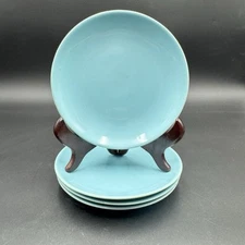 Teal Blue Dessert Plates 6 3/8” Set Of 4