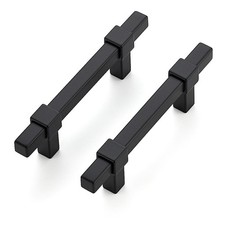 15 PCS Black Cabinet Handles 3 Inch Hole Center Pulls Matte Black Drawer Pulls