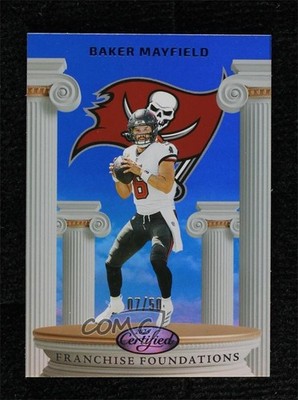2025 Certified Franchise Foundations Mirror Blue 7/50 Baker Mayfield 8f7