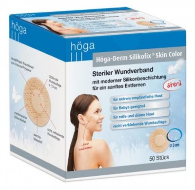 HÖGA-DERM Silikofix Skin Color Wundverband 3cm 50St Hypoallergen Latexfrei