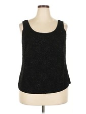 Alex Evenings Women Black Sleeveless Top 2X Plus