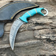 9'' Custom Damascus Karambit Knife – Tactical Self Defense Claw Outdoor Blade