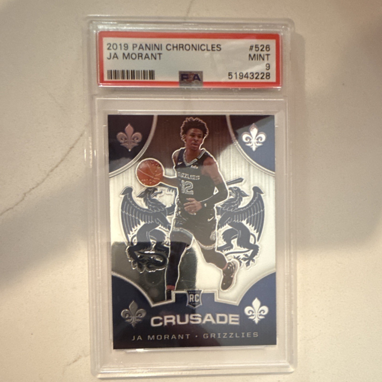 2019-20 Panini Chronicles Crusade Ja Morant #526 Rookie PSA 9 Memphis Grizzlies