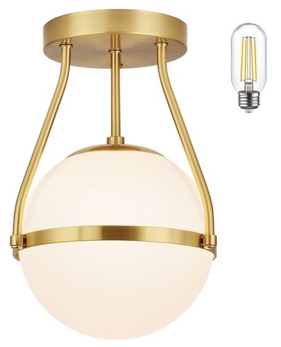 Mid Century Modern Globe Semi Flush Mount Ceiling Light Fixture | eBay