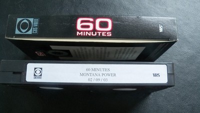 MONTANA POWER, 60 Minutes , CBS video VHS Tape  02/09/03 Butte