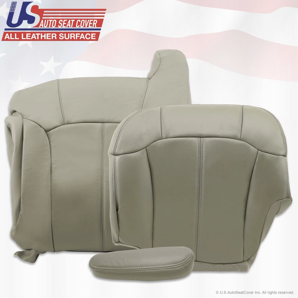 Chevy Tahoe 1999 2000 2001 2002 - Tapicería suburbana cubiertas de cuero gris estaño Foto 3 de 4