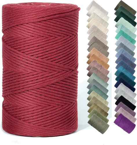 Thick 4mm Berry Red Macrame Rope - 1640 ft Sustainable Crafting Supplies - Picture 3 of 10