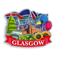 Glasgow UK Refrigerator magnet 3D travel souvenirs wood craft gifts