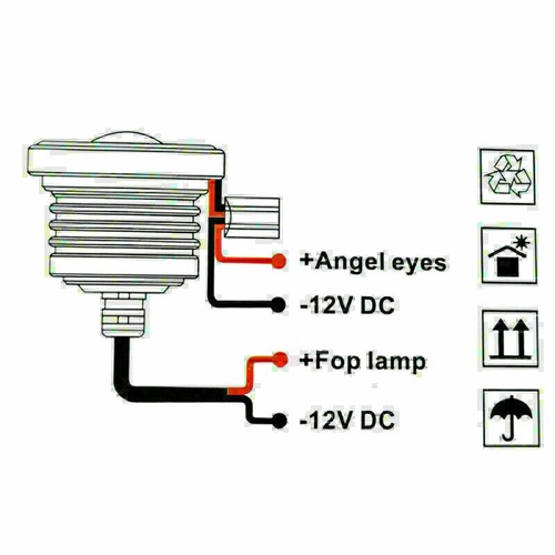 3.5" Inch Car COB LED Fog Light Projector Angel Eyes Halo Ring DRL Lamp Ice Blue - Picture 8 of 8