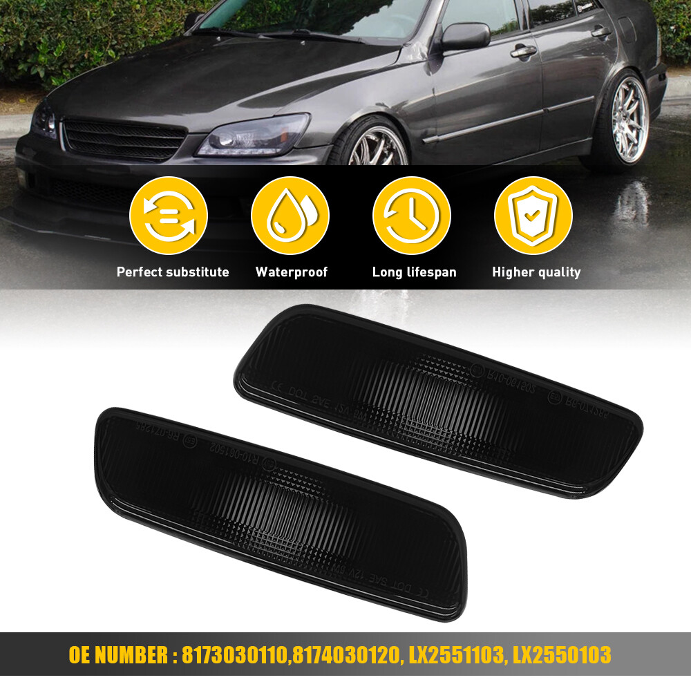 2Pcs Smoked Side Lens Marker Light Housings for Lexus & Toyota 8173030110 ABS