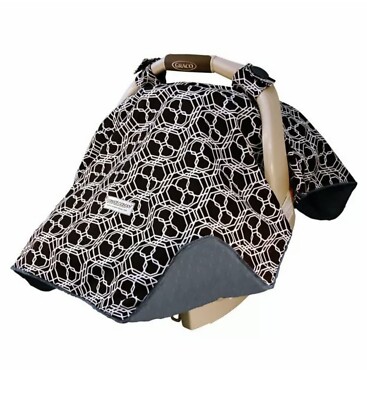 Carseat Canopy Cover for Car Seat Baby Minky Gray Soft Modern