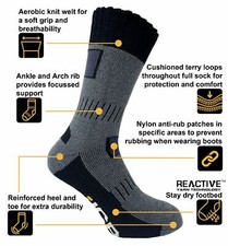 JCB Pro Rigger Socks Mens Work Boot Antibacterial Sock with Reinforced Toe