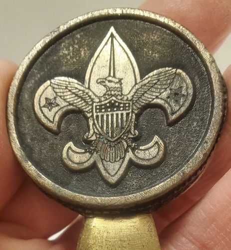 BSA BOY SCOUTS Vintage Brass Letter Opener in Leather Case - Picture 3 of 5