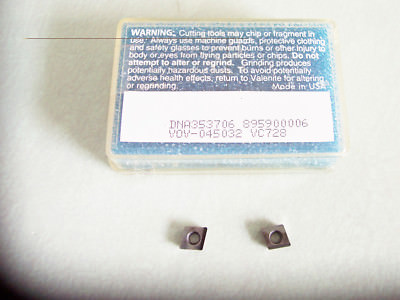 New 2 Pcs - VOV-045032  Grade VC728  Polycrystalline Diamond Inserts Valenite