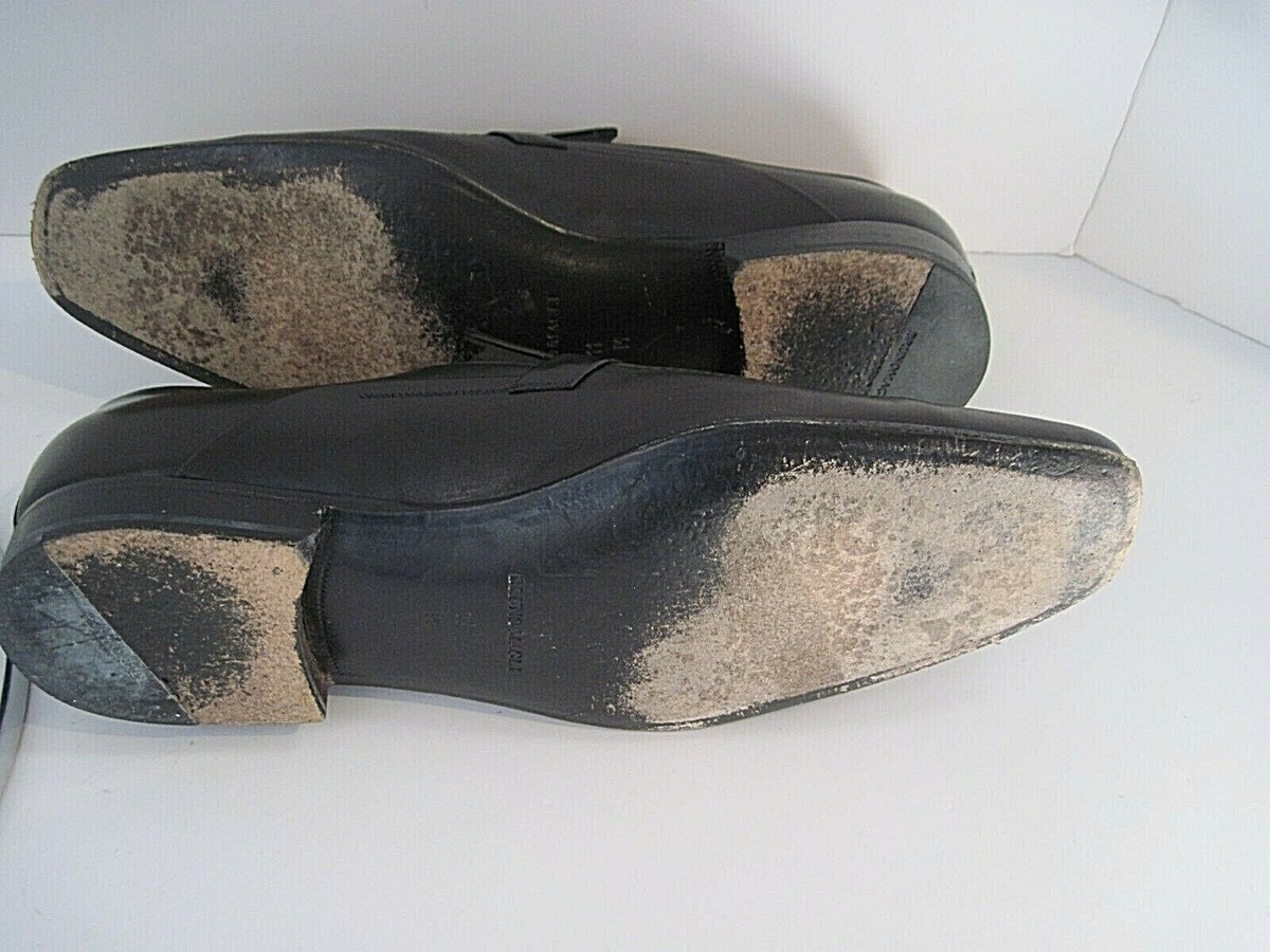 Bruno Magli Mens REMIGLIO Handmade Black Leather Loafers  display picture 3