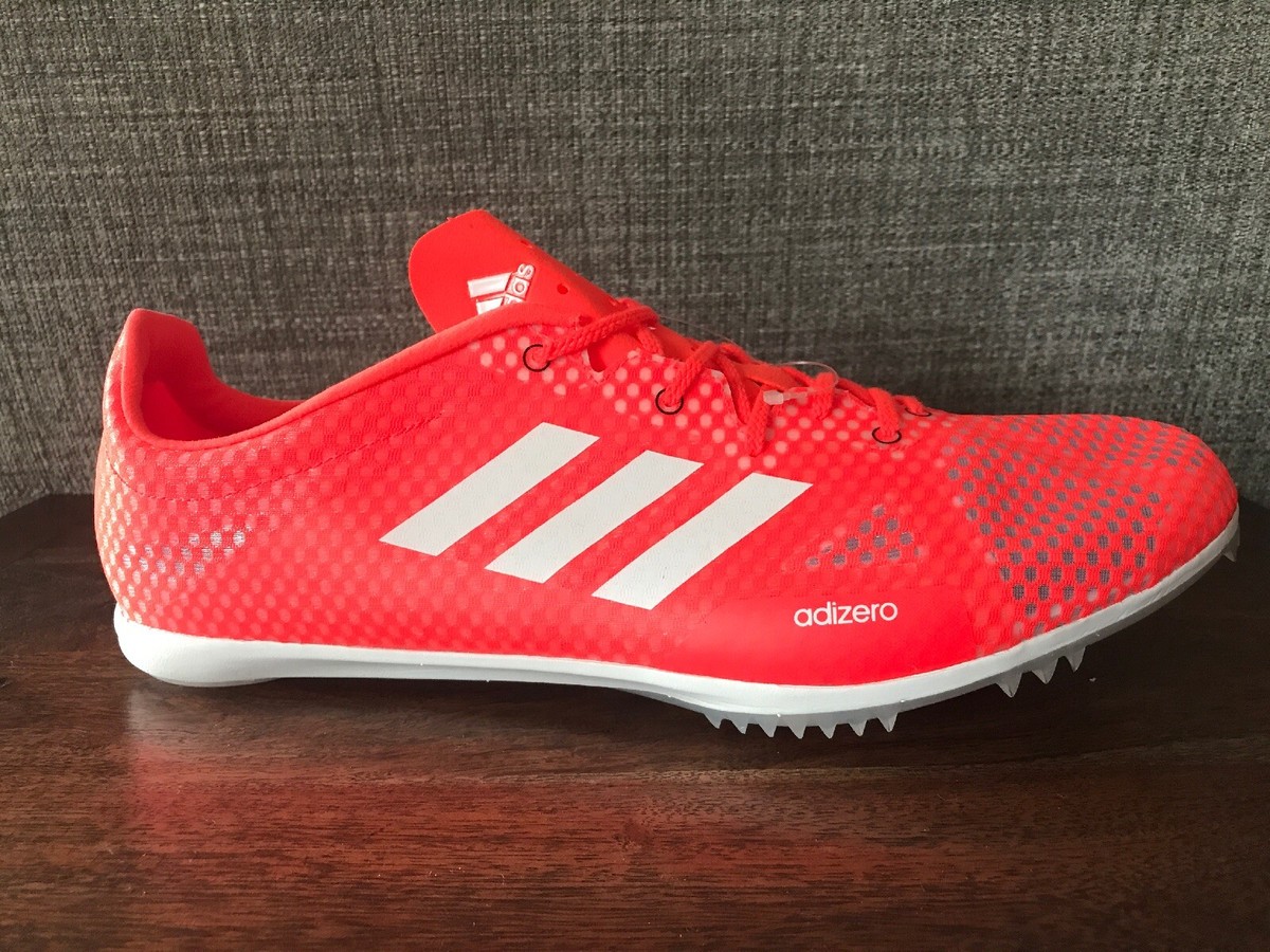 Adidas Mens Adizero Ambition 4 Track Shoes Spikes Orange White Size 12.5  BB5774