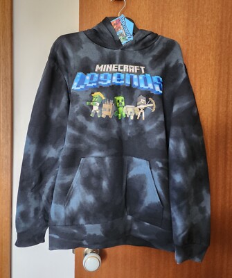 Minecraft Legends Mens Black Printed Fleece Hoodie Jumper Top