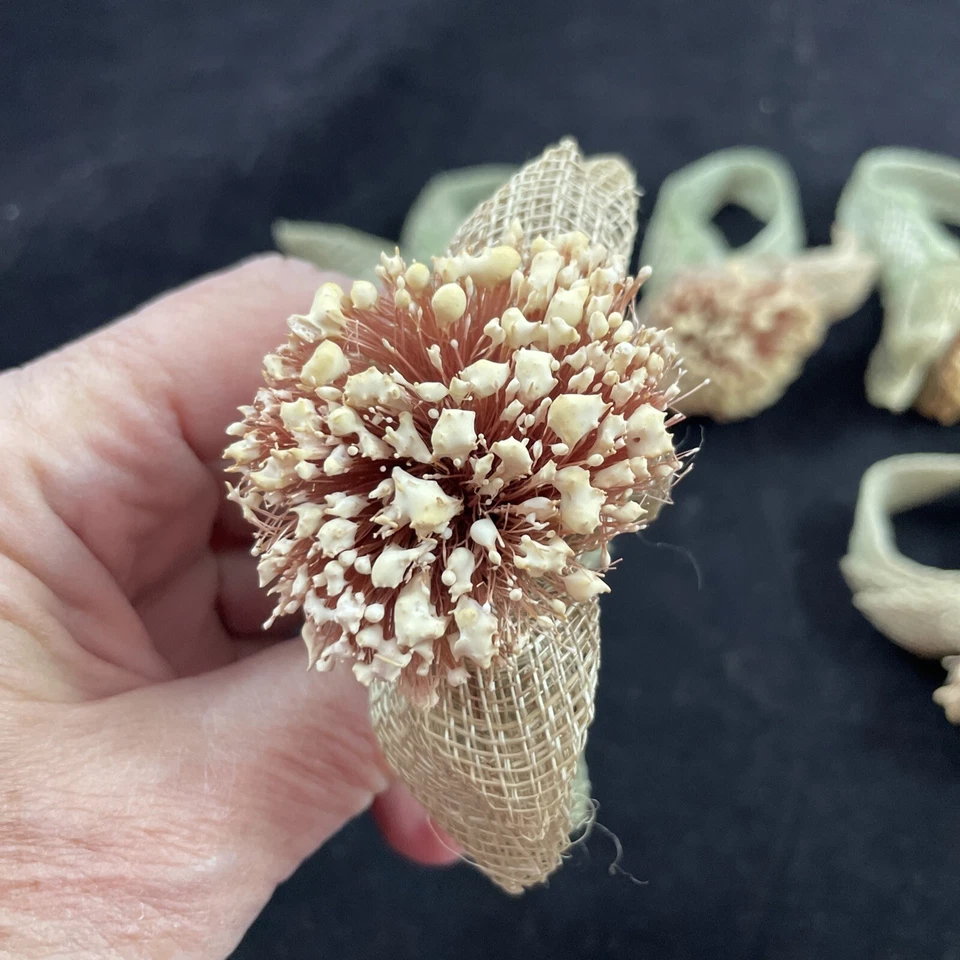 餐巾环绿色粉红色织物和花朵 9 件套 — 第 4/4 张图片