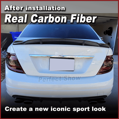 For Mercedes W204 C250 C300 C63 2008-14 Real Carbon Duckbill Trunk Spoiler Wing - Bild 3 von 12