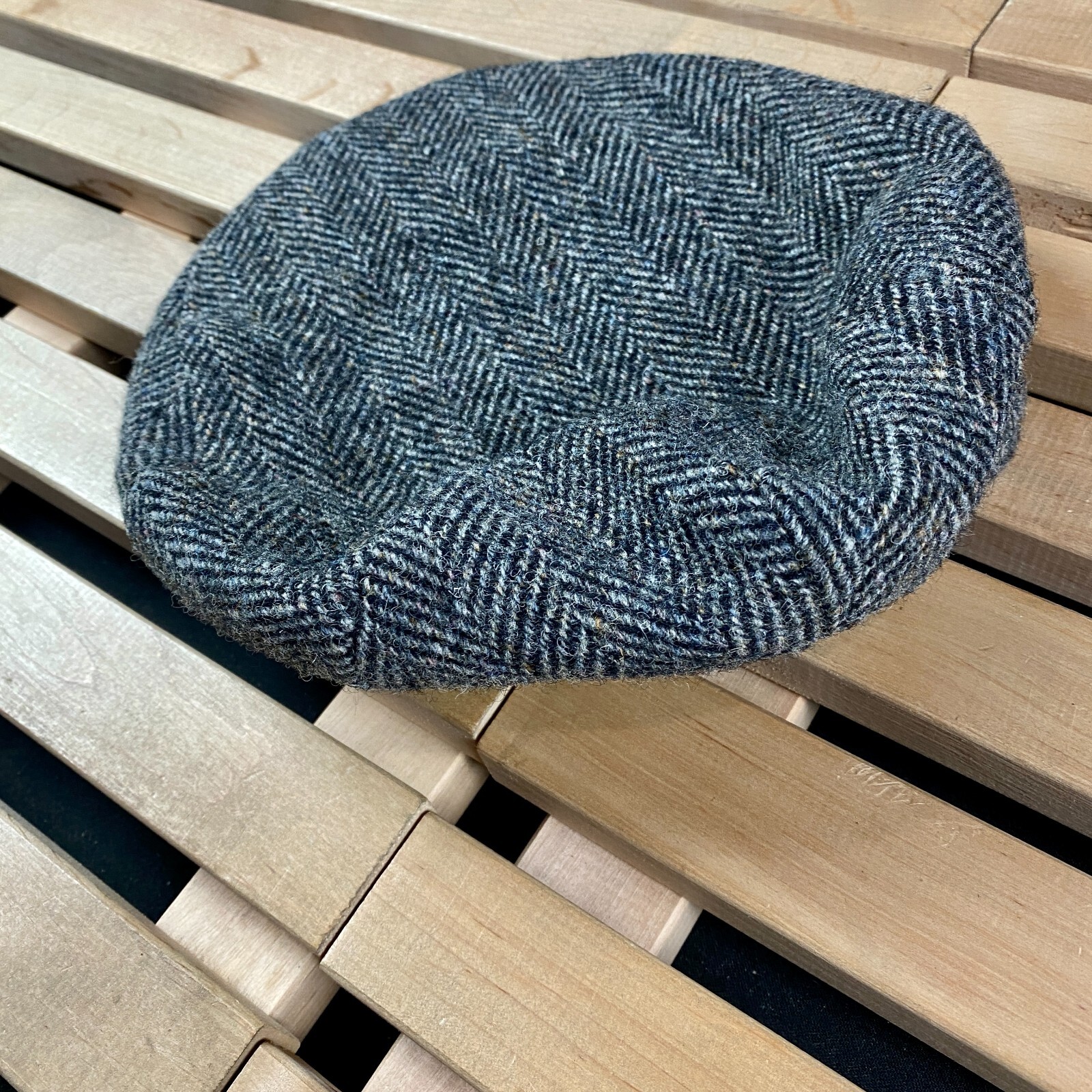 Mens Flat Cap Hat Marks & Spencer Harris Tweed Size X… Gem