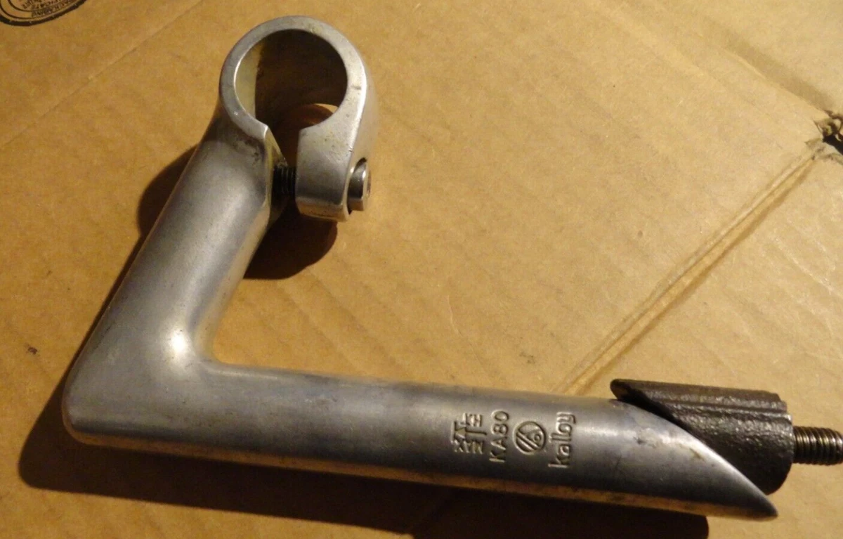 Potence Vélo Vintage Kalloy KA80 Argent - 80mm, Pivot 1 Pouce, Serrage 25,4mm