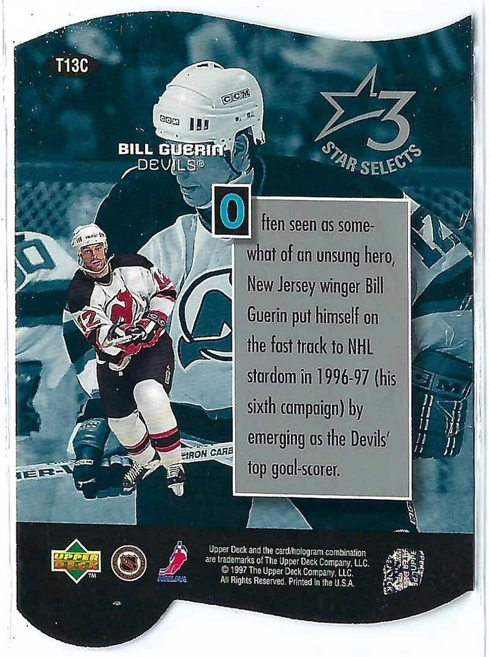 1997-98 Upper Deck 3Star Selects Bill Guerin - New Jersey Devils - Image 2 of 2
