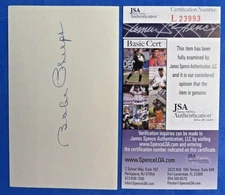 BABE PHELPS SIGNED 3x5 INDEX CARD ~ JSA L23993 ~ BROOKLYN ROBINS d. 1971
