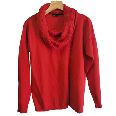 Barbara Lebek Sweater Cowl Neck Rwd Soft Fall Christmas Women's Size 8 US 10 UK 