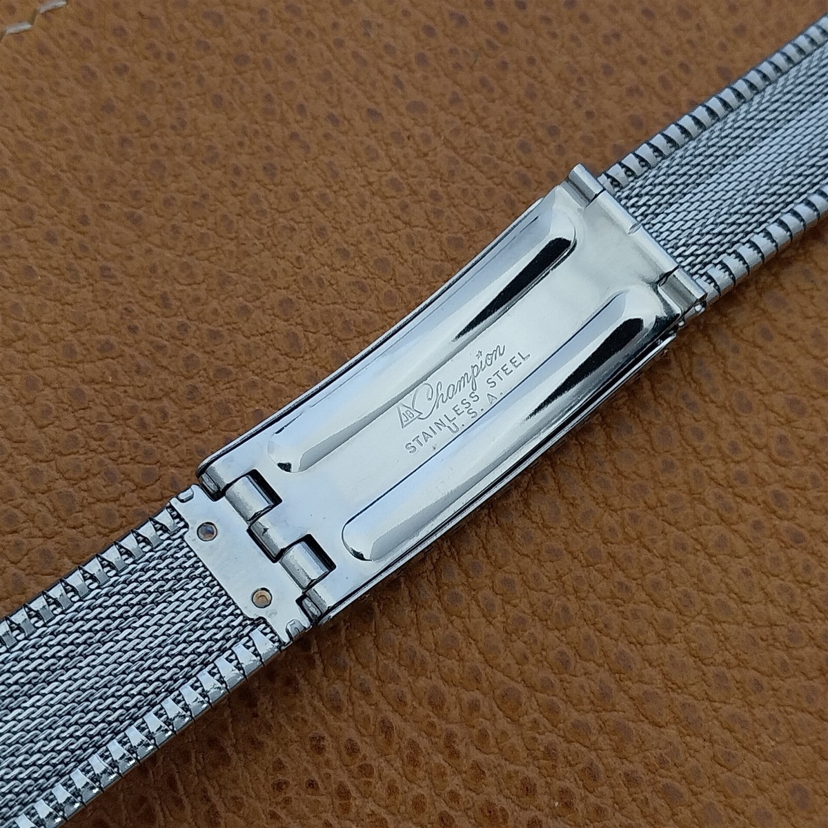 JB Champion USA Stainless 時計ベルト　ヴィンテージ 17mm JB Champion Stainless Steel & Gold Solid Link Unused