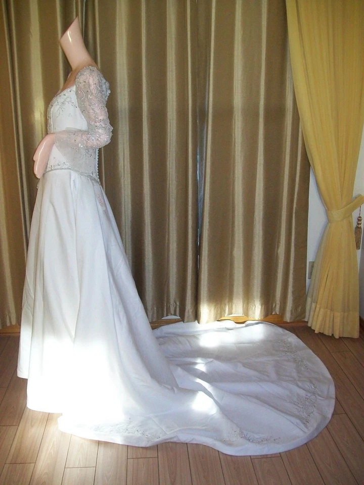 Новый Demetrios свадебное платье слоновой кости трапециевидный Lg slve и эмблема sz 12 Tg розничной $1700 - Изображение 2 из 4