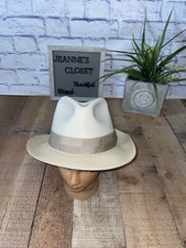 STETSON Men's Andover Florentine Milan Straw Fedora Hat 6 3/4