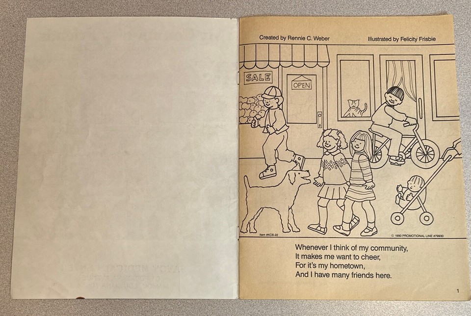 1990 My Community Friends Read Rhyme Coloring Book MAMOU LA Savoy