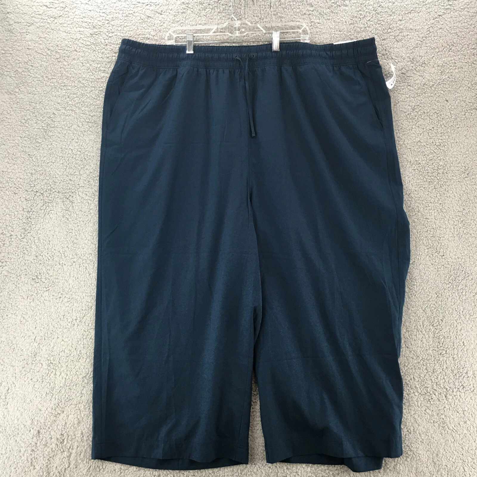Stretchtech Sweat Short Womens 4X Blue High Rise Wide Leg Elastic Waist NEW