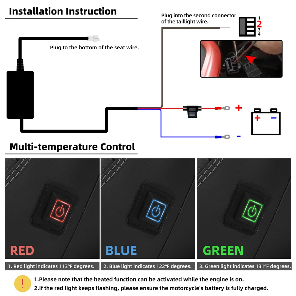 Asiento de hamaca térmica para conductor y pasajero apto para Harley Touring Road Glide 2009-23 Foto 3 de 4