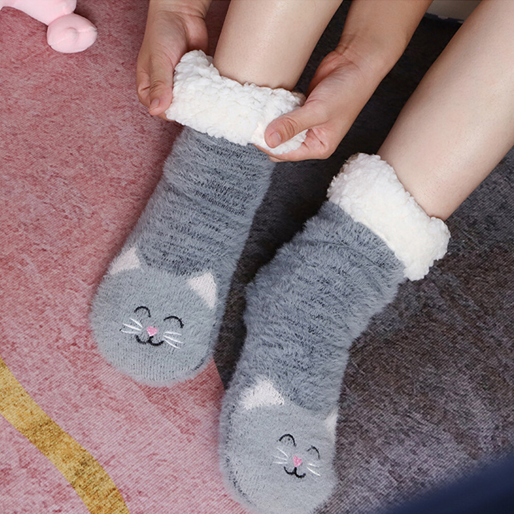 APL Dolci Calzini Ciabatte Fuzzy Gatti per Donna Soffici Calze Invernali Morbide ?