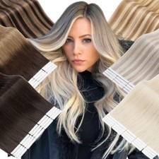 CLEARANCE Tape In Real Remy Virgin Human Hair Extensions Double Thick Skin Weft