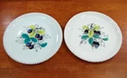Vintage Westmoreland Beaded Edge Milk Glass Plate Hand-Painted Blackberries 7.5"