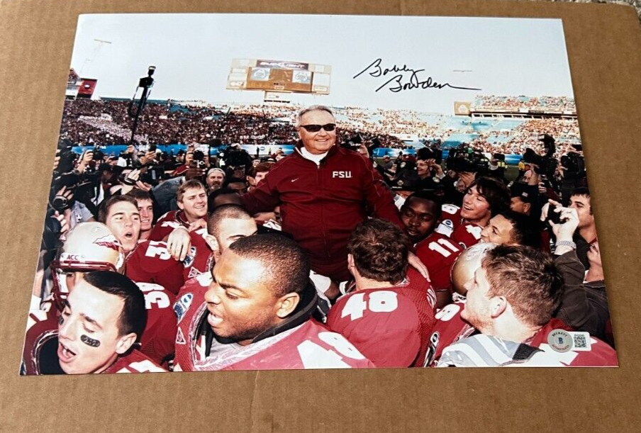 BOBBY BOWDEN Autographed Signed Florida State Seminoles 11X14 PHOTO OF HIS LAST GAME BECKETT BAS FSU SEMINOLES 